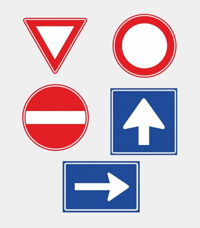 Verkeersborden-product verschillende soorten verkeersborden